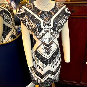 Express Art Deco Mini Party Dress